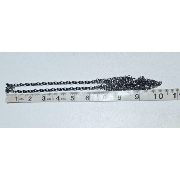 Heavy Metal Chain Bib Necklace Silver Tone Gothic Steam Punk Fashion Jewelry - Picture 4 of 5